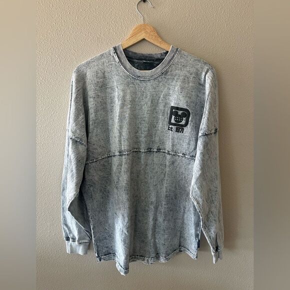 Disney Parks Walt Disney World Acid Wash Spirit Jersey Grey Oversized S - Picture 1 of 7